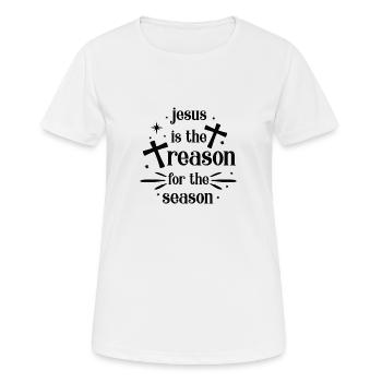 Jesus is the reason for the season - Women's Breathable T-Shirt - white - Front - AI Model Female 172 dark (172cm)