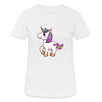Einhorn Fabeltier Mädchen Einhörner - Frauen T-Shirt atmungsaktiv - Weiß - Vorne - AI Model Female 172 dark (172cm)