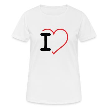 Je t’aime Cœur j’aime - T-shirt respirant Femme - blanc - Devant - AI Model Female 172 dark (172cm)