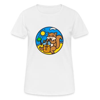 Eichhörnchen trinken Saft - Frauen T-Shirt atmungsaktiv - Weiß - Vorne - AI Model Female 172 dark (172cm)