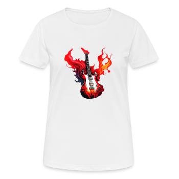 Guitare, Instrument de musique, Instrument à cordes pincées, Guitariste - T-shirt respirant Femme - blanc - Devant - AI Model Female 172 dark (172cm)