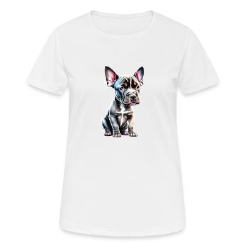 Staffordshire Bull Terrier Chiens Propriétaires de chiens Chien - T-shirt respirant Femme - blanc - Devant - AI Model Female 172 dark (172cm)