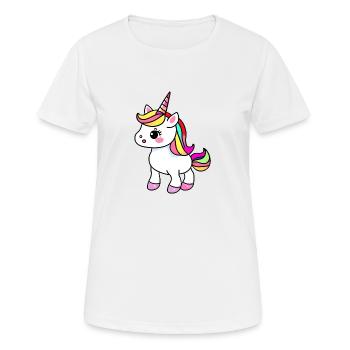 Einhorn Fabeltier Mädchen Einhörner - Frauen T-Shirt atmungsaktiv - Weiß - Vorne - AI Model Female 172 dark (172cm)