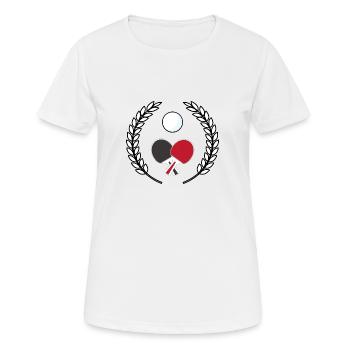 couronne ping-pong - T-shirt respirant Femme - blanc - Devant - AI Model Female 172 dark (172cm)