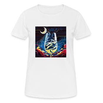 Ein Schluck der Nacht (Artwork Collection) - Frauen T-Shirt atmungsaktiv - Weiß - Vorne - AI Model Female 172 dark (172cm)