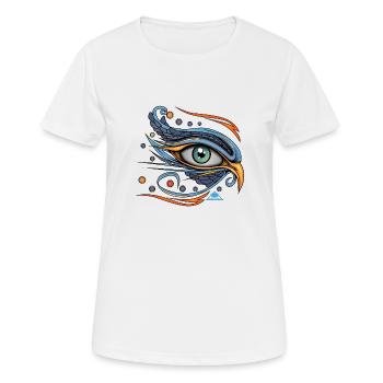 Symbole de l’œil d’Horus - T-shirt respirant Femme - blanc - Devant - AI Model Female 172 dark (172cm)