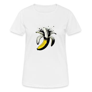 Banane essen ist gesund - Frauen T-Shirt atmungsaktiv - Weiß - Vorne - AI Model Female 172 dark (172cm)