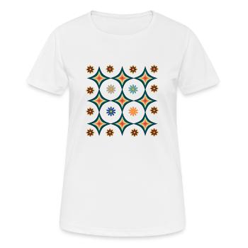 Vintage Retro Geometric Shapes - Women's Breathable T-Shirt - white - Front - AI Model Female 172 dark (172cm)