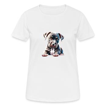 Staffordshire Bull Terrier Chien Propriétaires de chiens Chiens - T-shirt respirant Femme - blanc - Devant - AI Model Female 172 dark (172cm)