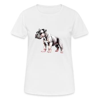 Staffordshire Bull Terrier Chiens Propriétaires de chiens Chien - T-shirt respirant Femme - blanc - Devant - AI Model Female 172 dark (172cm)