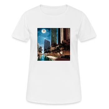 Palmiers au clair de lune - T-shirt respirant Femme - blanc - Devant - AI Model Female 172 dark (172cm)