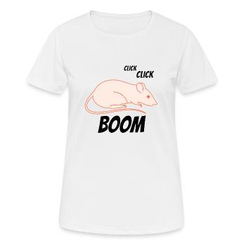 Die Maus geht, klick, klick, bumm! - Frauen T-Shirt atmungsaktiv - Weiß - Vorne - AI Model Female 172 dark (172cm)