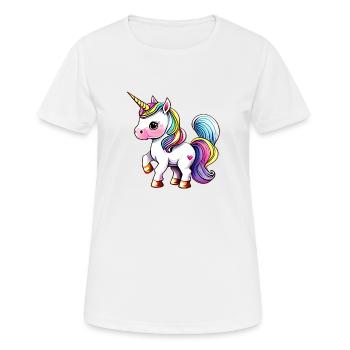 Einhorn Fabeltier Mädchen Einhörner Fabelwesen - Frauen T-Shirt atmungsaktiv - Weiß - Vorne - AI Model Female 172 dark (172cm)