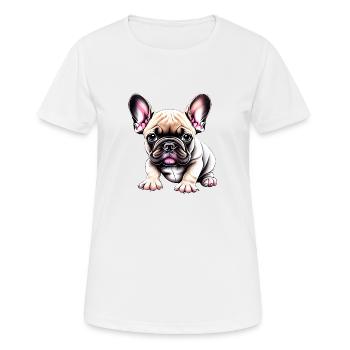 Bouledogue Chiens Propriétaire De Chien Propriétaire De Chien - T-shirt respirant Femme - blanc - Devant - AI Model Female 172 dark (172cm)