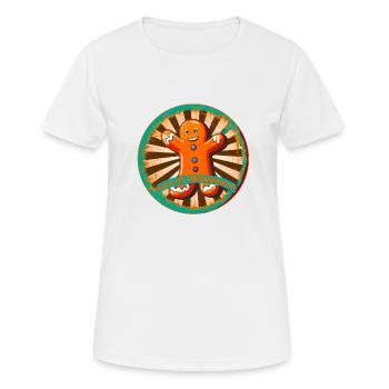 Lebkuchenmann - Frauen T-Shirt atmungsaktiv - Weiß - Vorne - AI Model Female 172 dark (172cm)
