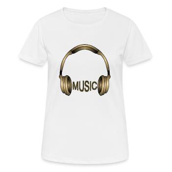 Earphone - Women's Breathable T-Shirt - white - Front - AI Model Female 172 dark (172cm)