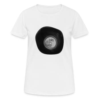 Trippy Moon Vinyl - Full Moonlight Schallplatte - Frauen T-Shirt atmungsaktiv - Weiß - Vorne - AI Model Female 172 dark (172cm)