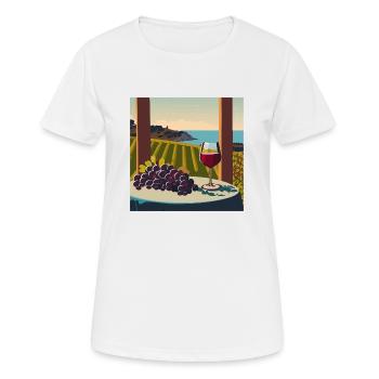 Rotwein / Wein / Weißwein - Frauen T-Shirt atmungsaktiv - Weiß - Vorne - AI Model Female 172 dark (172cm)