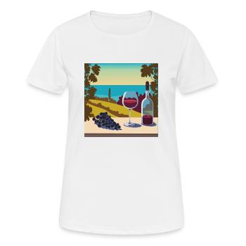 Rotwein / Weißwein / Wein - Frauen T-Shirt atmungsaktiv - Weiß - Vorne - AI Model Female 172 dark (172cm)