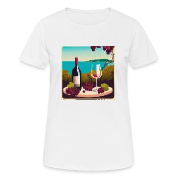 Wein / Rotwein / Weißwein - Frauen T-Shirt atmungsaktiv - Weiß - Vorne - AI Model Female 172 dark (172cm)