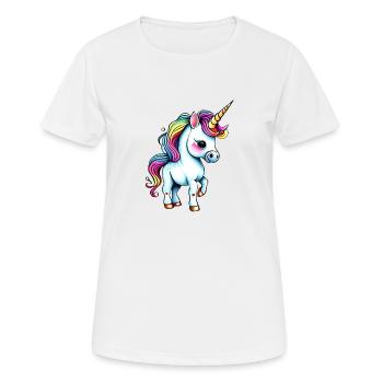 Fabeltier Einhorn Mädchen Einhörner Fabelwesen - Frauen T-Shirt atmungsaktiv - Weiß - Vorne - AI Model Female 172 dark (172cm)
