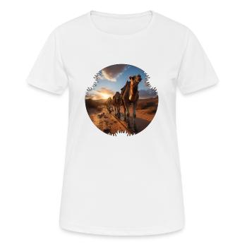 Langsam, Schritt für Schritt zieht die Karawane - Frauen T-Shirt atmungsaktiv - Weiß - Vorne - AI Model Female 172 dark (172cm)