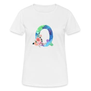 Letter q watercolour - Women's Breathable T-Shirt - white - Front - AI Model Female 172 dark (172cm)