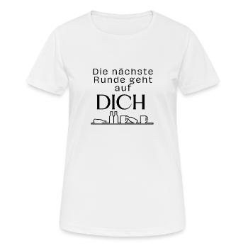 Die nächste Runde geht auf dich - Frauen T-Shirt atmungsaktiv - Weiß - Vorne - AI Model Female 172 dark (172cm)