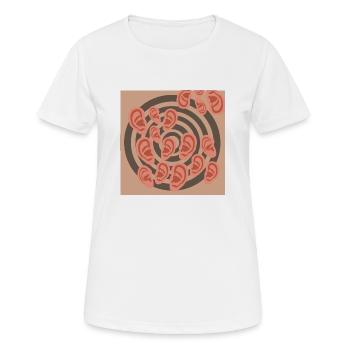 Ohrwirbel - Frauen T-Shirt atmungsaktiv - Weiß - Vorne - AI Model Female 172 dark (172cm)