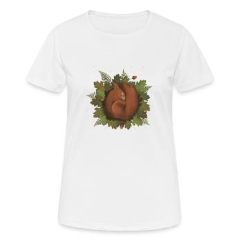 schlafendes Eichhörnchen - Frauen T-Shirt atmungsaktiv - Weiß - Vorne - AI Model Female 172 dark (172cm)