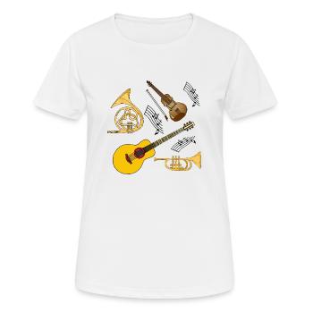Musikinstrumente - Frauen T-Shirt atmungsaktiv - Weiß - Vorne - AI Model Female 172 dark (172cm)