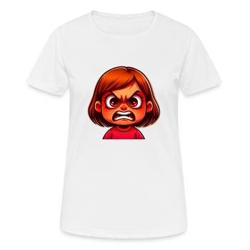 Angry Girl - Women's Breathable T-Shirt - white - Front - AI Model Female 172 dark (172cm)