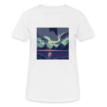 Polarlichter am Nachthimmel - Frauen T-Shirt atmungsaktiv - Weiß - Vorne - AI Model Female 172 dark (172cm)