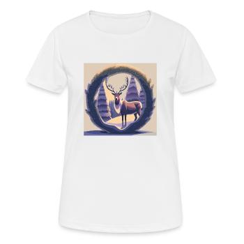 Rentier Kranz - Frauen T-Shirt atmungsaktiv - Weiß - Vorne - AI Model Female 172 dark (172cm)