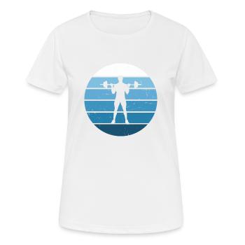 Ausdauertraining Damen Gewichtheben Krafttraining - Frauen T-Shirt atmungsaktiv - Weiß - Vorne - AI Model Female 172 dark (172cm)