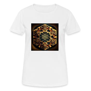 Geometrisches Muster - Frauen T-Shirt atmungsaktiv - Weiß - Vorne - AI Model Female 172 dark (172cm)