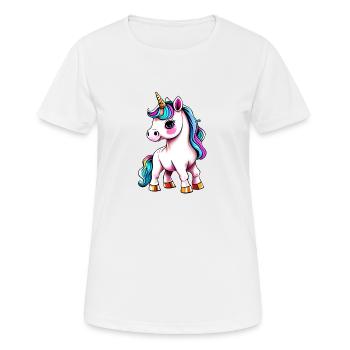 Einhorn Fabeltier Fabelwesen Mädchen Einhörner - Frauen T-Shirt atmungsaktiv - Weiß - Vorne - AI Model Female 172 dark (172cm)