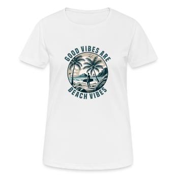 Surfen Surfer Sommer Palmen Strand Sonne Urlaub - Frauen T-Shirt atmungsaktiv - Weiß - Vorne - AI Model Female 172 dark (172cm)