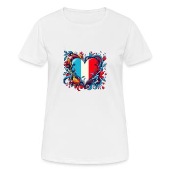 Französisches Vintage-Herz - Frauen T-Shirt atmungsaktiv - Weiß - Vorne - AI Model Female 172 dark (172cm)