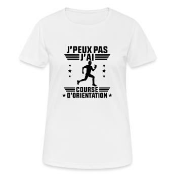 J'Peux Pas J'ai Course D'orientation - T-shirt respirant Femme - blanc - Devant - AI Model Female 172 dark (172cm)