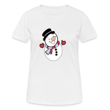 Bonhomme De Neige Hiver Neige Froid - T-shirt respirant Femme - blanc - Devant - AI Model Female 172 dark (172cm)
