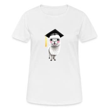 Baccalauréat en études d’alpaga Certificat de fin d’études supérieures - T-shirt respirant Femme - blanc - Devant - AI Model Female 172 dark (172cm)