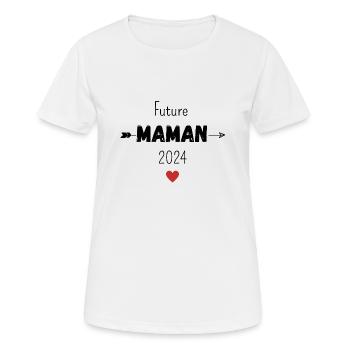 Future maman 2024 - T-shirt respirant Femme - blanc - Devant - AI Model Female 172 dark (172cm)