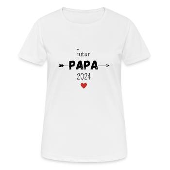 Futur papa 2024 - T-shirt respirant Femme - blanc - Devant - AI Model Female 172 dark (172cm)