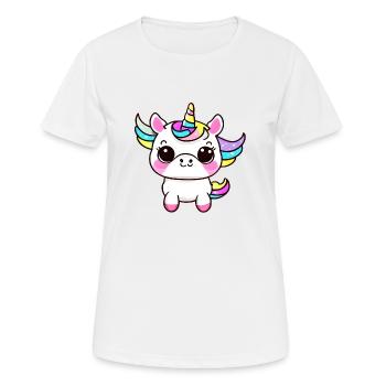 Einhorn Fabeltier Mädchen Einhörner Fabelwesen - Frauen T-Shirt atmungsaktiv - Weiß - Vorne - AI Model Female 172 dark (172cm)