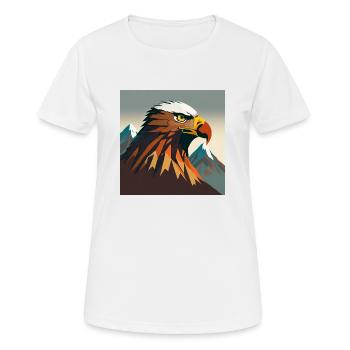 Adlerkopf mit Berg - Frauen T-Shirt atmungsaktiv - Weiß - Vorne - AI Model Female 172 dark (172cm)