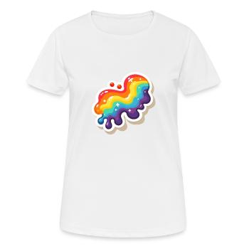 Rainbow Pouring Paint - Women's Breathable T-Shirt - white - Front - AI Model Female 172 dark (172cm)