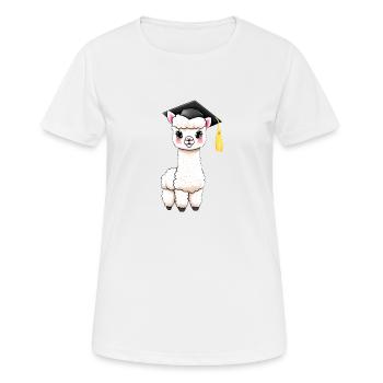 Baccalauréat en études d’alpaga Certificat de fin d’études supérieures - T-shirt respirant Femme - blanc - Devant - AI Model Female 172 dark (172cm)