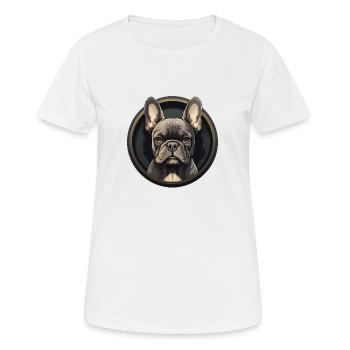 Französische Bulldogge - Frauen T-Shirt atmungsaktiv - Weiß - Vorne - AI Model Female 172 dark (172cm)