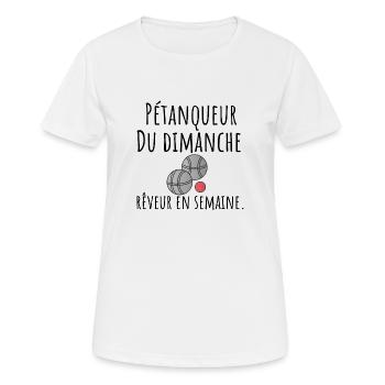 Verträumter Sonntags-Pétanqueur unter der Woche - Frauen T-Shirt atmungsaktiv - Weiß - Vorne - AI Model Female 172 dark (172cm)